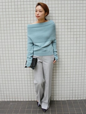 「INCOTEX（インコテックス）のアイテム」を使った、ayaさん（レディース・166cm）の冬コーディネート