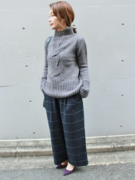 「FIGARO Paris（フィガロパリ）のアイテム」を使った、ayaさん（レディース・166cm）の冬コーディネート