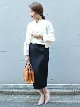 「FIGARO Paris（フィガロパリ）のアイテム」を使った、ayaさん（レディース・166cm）の冬コーディネート