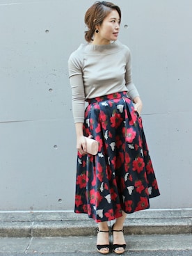 「FIGARO Paris（フィガロパリ）のアイテム」を使った、ayaさん（レディース・166cm）の冬コーディネート