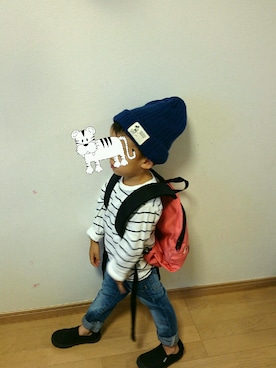 ３きょうだいさん（キッズ・90cm）の秋コーディネート