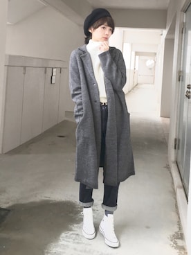 「note et silence （ノートエシロンス）のアイテム（その他アウター）」を使った、浅倉 まいさん（レディース・158cm）の冬コーディネート