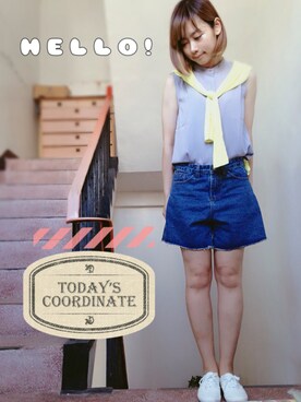 「丹寧」｜「アイテム（デニムパンツ）」を使った、Mayhuangさん（レディース・165cm）の夏コーディネート