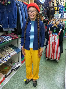 「Ralph Lauren」｜「アイテム（ハンチング/ベレー帽）」を使った、古着屋FunnyFace♪Ladysさん（レディース・168cm）の秋コーディネート