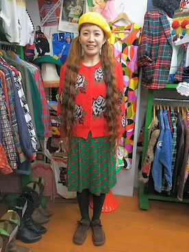 「70s」｜「アイテム（その他シューズ）」を使った、古着屋FunnyFace♪Ladysさん（レディース・168cm）の冬コーディネート