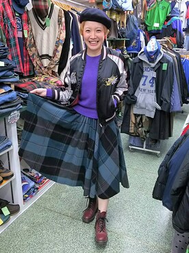 「Ralph Lauren」｜「アイテム（ハンチング/ベレー帽）」を使った、古着屋FunnyFace♪Ladysさん（レディース・168cm）の秋コーディネート
