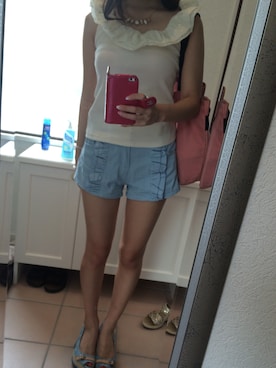 「Honey Salon（ハニーサロン）のアイテム（パンツ）」を使った、sakikoさん（レディース・161cm）の夏コーディネート