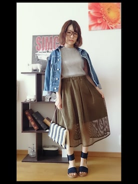 「DRWCYS（ドロシーズ）のアイテム（サンダル）」を使った、あゆさん（レディース・152cm）の夏コーディネート