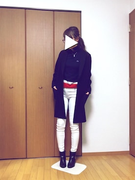 「LACOSTE（ラコステ）のアイテム（その他アウター）」を使った、marisienneさん（レディース・160cm）の冬コーディネート