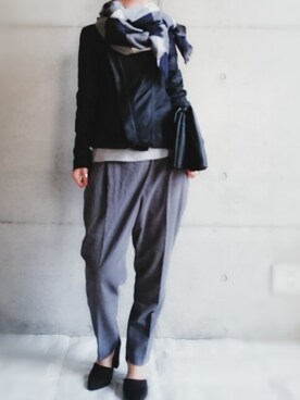 「Soareak（ソアリーク）のアイテム（パンツ）」を使った、nico.さん（レディース・153cm）の秋コーディネート