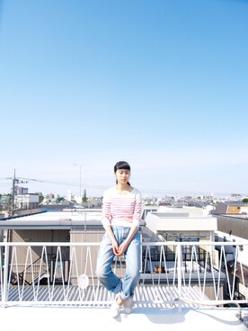 「keisuke kanda（ケイスケカンダ）のアイテム（Tシャツ/カットソー）」を使った、も も かさん（レディース・168cm）の春コーディネート