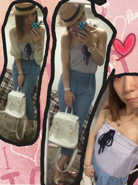 「dazzlin（ダズリン）のアイテム（つなぎ/オールインワン）」を使った、mayさん（レディース・158cm）の春コーディネート