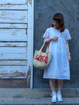 「CIAOPANIC（チャオパニック）のアイテム」を使った、KURUMIさん（レディース・153cm）の夏コーディネート