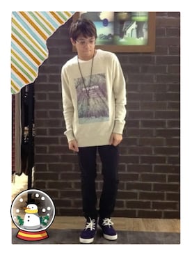 「sweatshirt」｜Dylanさん（メンズ・165cm）の冬コーディネート