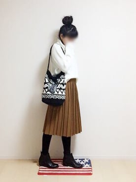 「COCUE（コキュ）のアイテム（バッグ）」を使った、さにぃ。さん（レディース・153cm）の冬コーディネート