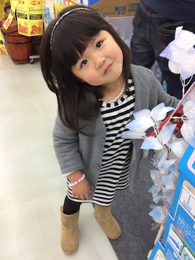 「ムートン」｜「アイテム（チュニック）」を使った、Mahoさん（キッズ・100cm）の秋コーディネート