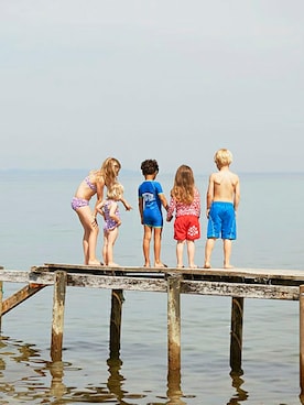 「アイテム（水着）」を使った、こどまーくさん（キッズ・105cm）の夏コーディネート