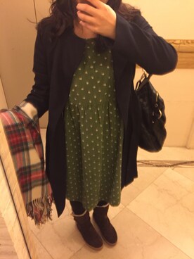 「MIXXO（ミッソ）のアイテム（トレンチコート）」を使った、Eliさん（レディース・161cm）の冬コーディネート