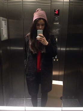「TOPMAN（トップマン）のアイテム（帽子）」を使った、Paulineさん（レディース・170cm）の冬コーディネート