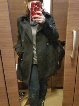 「URBAN RESEARCH ROSSO WOMEN（アーバンリサーチ　ロッソ）のアイテム（ピーコート）」を使った、kyhママさん（レディース・150cm）の冬コーディネート