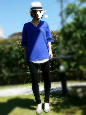 「coca（ANDEX shoes product）（コカ）のアイテム（帽子）」を使った、yucco.さん（レディース・155cm）の夏コーディネート