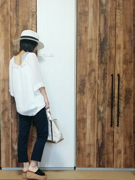 「coca（ANDEX shoes product）（コカ）のアイテム（帽子）」を使った、yucco.さん（レディース・155cm）の夏コーディネート