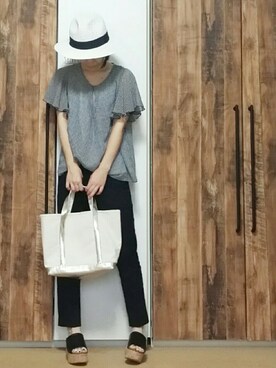 「coca（ANDEX shoes product）（コカ）のアイテム（帽子）」を使った、yucco.さん（レディース・155cm）の夏コーディネート