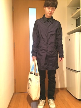 「EDIFICE（エディフィス）のアイテム（その他アウター）」を使った、Kazuki Sugieさん（メンズ・170cm）の冬コーディネート