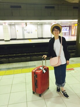 「NIKE（ナイキ）のアイテム（その他シューズ、ブラック系）」を使った、Olinaさん（レディース・162cm）の夏コーディネート