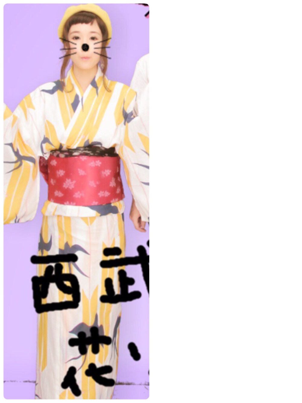 「Afternoon TeaのCZ82 コットンニットベレー帽（ハンチング/ベレー帽、イエロー系）」を使った、azさん（レディース・155cm）の夏コーディネートの1枚目の写真