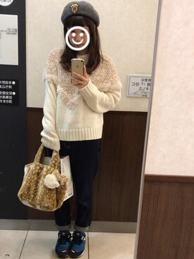 「トイレから失礼しやす」｜「アイテム（ハンチング/ベレー帽）」を使った、azさん（レディース・155cm）の秋コーディネート