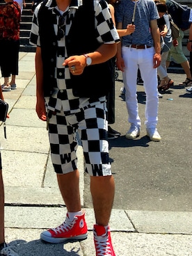 「Daniel Wellington（ダニエルウェリントン）の【Daniel Wellington】レザーバンド３６ＭＭ（アナログ腕時計）」を使った、しゅんぺーさん（メンズ・170cm）の夏コーディネート