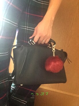 「ZARA（ザラ）のアイテム（ハンドバッグ、ブラック系）」を使った、へっぷッさん（キッズ・90cm）の秋コーディネート