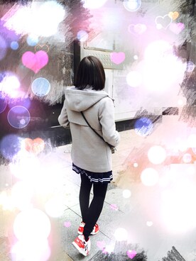 「ASICS（アシックス）のアイテム（スニーカー、レッド系）」を使った、Cherryさん（レディース・158cm）の秋コーディネート