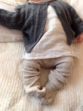 「PRISTINE BABY（プリスティンベビー）のアイテム」を使った、charlotteさん（キッズ・50cm）の冬コーディネート