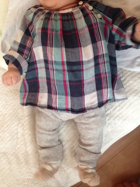 「PRISTINE BABY（プリスティンベビー）のアイテム」を使った、charlotteさん（キッズ・50cm）の春コーディネート