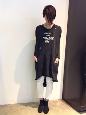 「モノクロコーデ」｜Yassanさん（レディース・166cm）の冬コーディネート