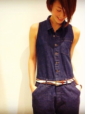 「Johnbull Private labo（ジョンブルプライベートラボ）のアイテム（つなぎ/オールインワン）」を使った、Yassanさん（レディース・166cm）の春コーディネート