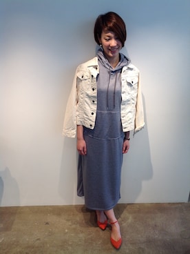 「Johnbull Private labo（ジョンブルプライベートラボ）のアイテム（デニムジャケット）」を使った、Yassanさん（レディース・166cm）の春コーディネート