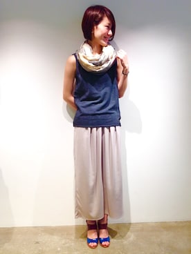 「アイテム（タンクトップ）」を使った、Yassanさん（レディース・166cm）の春コーディネート