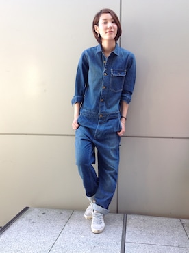 「新作」｜「アイテム（つなぎ/オールインワン）」を使った、Yassanさん（レディース・166cm）の夏コーディネート