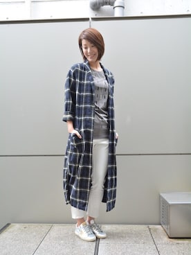 「Johnbull Private labo（ジョンブルプライベートラボ）のアイテム（その他アウター）」を使った、Yassanさん（レディース・166cm）の秋コーディネート