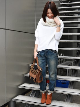 「Lea Clement（レアクレメント）のアイテム」を使った、Yassanさん（レディース・166cm）の冬コーディネート