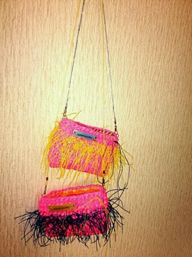 「soranocolor（ソラノカラー）のplastic hair　accessory pouch　＃1（ショルダーバッグ、ピンク系）」を使った、reeさん（レディース・158cm）の夏コーディネート