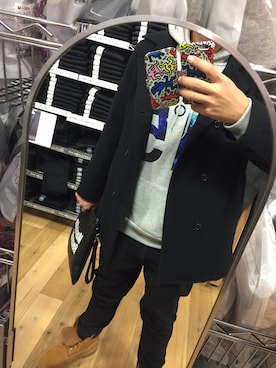 「アイテム（ピーコート）」を使った、今野真一さん（メンズ・175cm・10代）の冬コーディネート