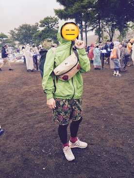 「AIGLE（エーグル）のアイテム（マウンテンパーカー）」を使った、ISHIさん（メンズ・170cm）の夏コーディネート
