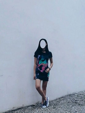 「MONKI（モンキ）のアイテム（ドレス）」を使った、Y'ngさん（レディース・160cm）の春コーディネート