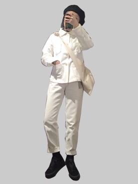 「GRANDMA MAMA DAUGHTER（グランマママドーター）のアイテム（その他アウター）」を使った、Mさん（レディース・158cm）の秋コーディネート