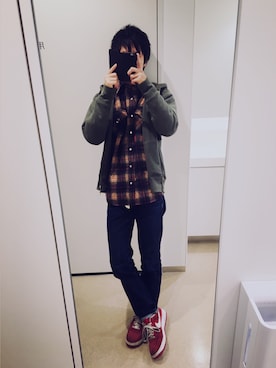 「PENDLETON（ペンドルトン）のアイテム（シャツ/ブラウス、ブラウン系）」を使った、ケトナーさん（メンズ・170cm）の秋コーディネート