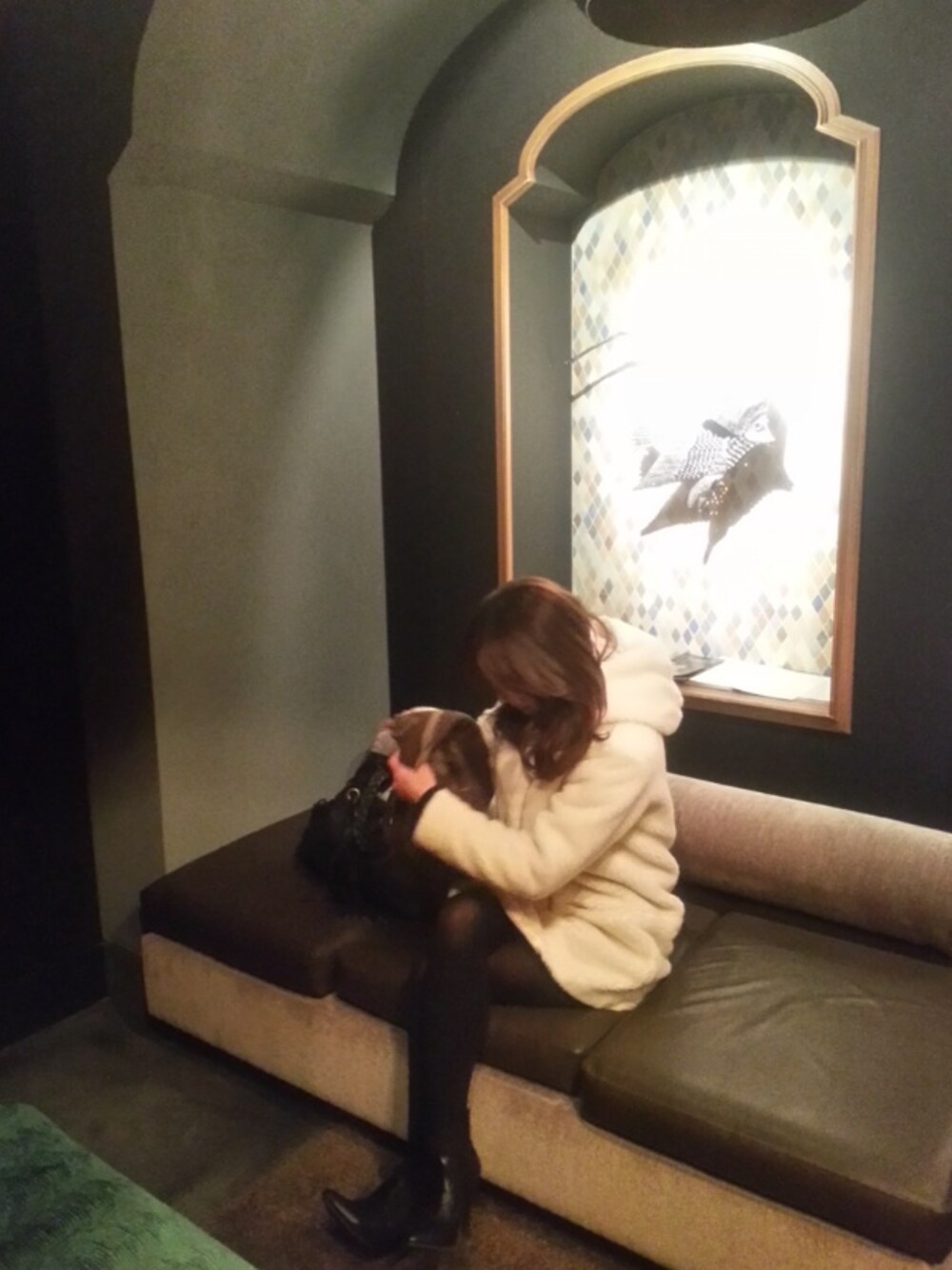「FRAY I.D、FOREVER 21」｜「FRAY I.Dのアイテム（その他アウター、ホワイト系）」を使った、yucaさん（レディース・156cm）の冬コーディネートの1枚目の写真